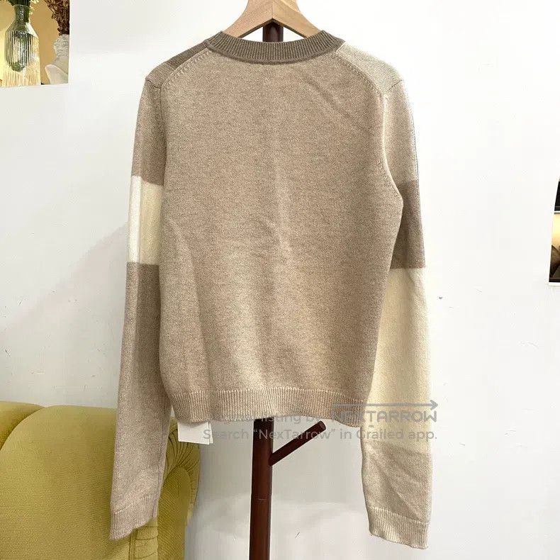 Hermes Hermes Beige and camel cashmere crewneck sweater Size S / US 4 / IT 40 - 2 Thumbnail