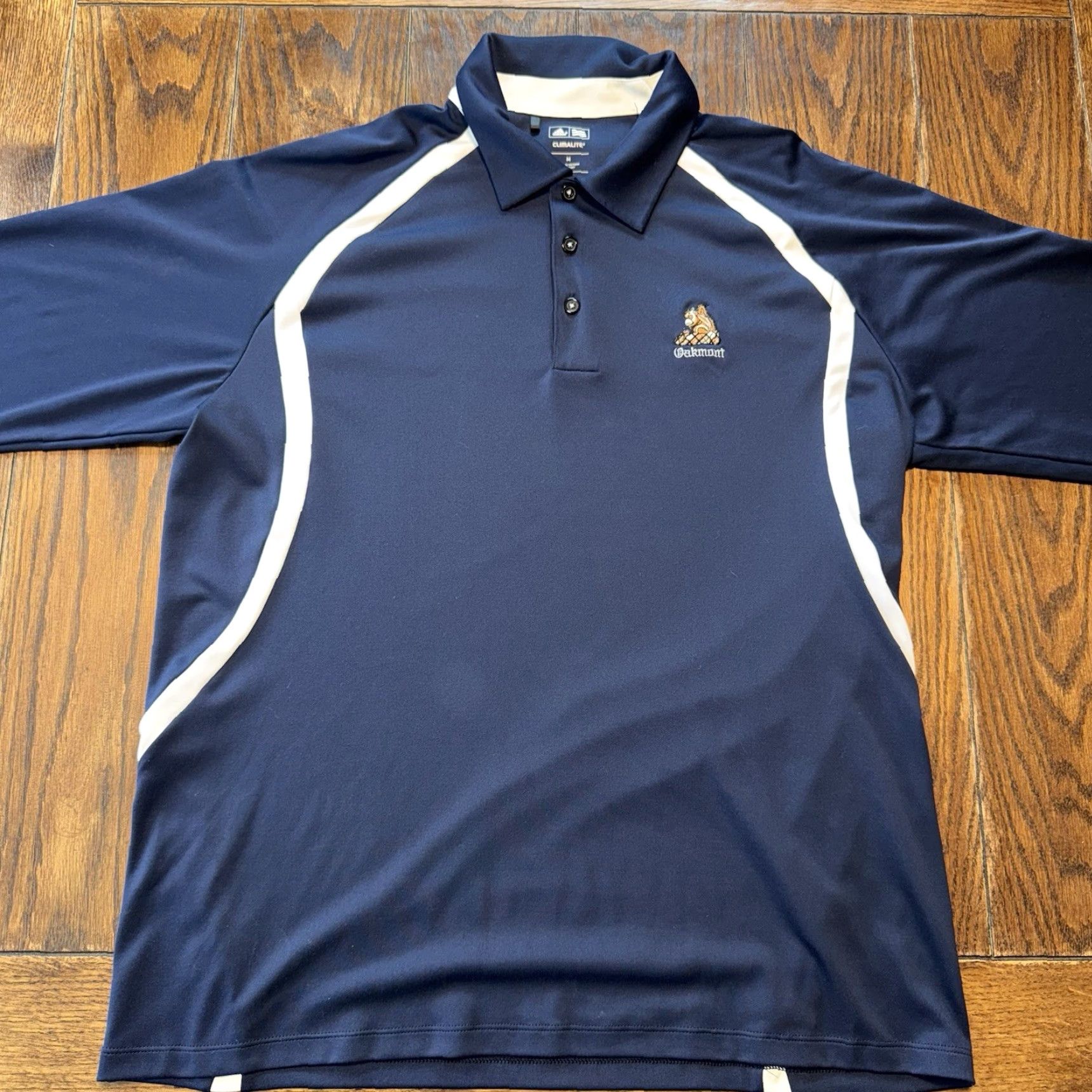 Adidas adidas Golf Polo Shirt Mens Oakmont Medium Blue Squirrel Logo Long Sleeve Solid Size US M / EU 48-50 / 2 - 2 Thumbnail