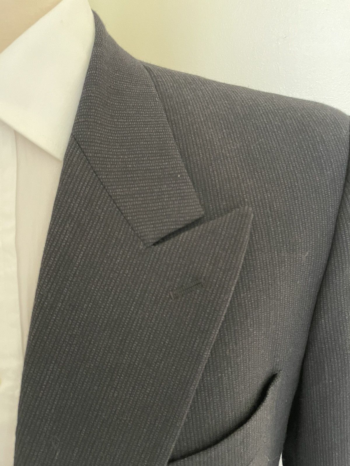 Giorgio Armani × Vintage Subtle Stripe Double Breasted Jacket Size 42R - 2 Thumbnail