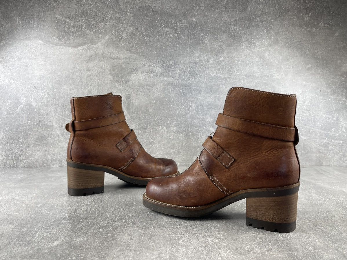 VIC MATI Vic Matié Avant Garde Leather Buckle Ankle Boots Brown Size US 8 / IT 38 - 5 Thumbnail