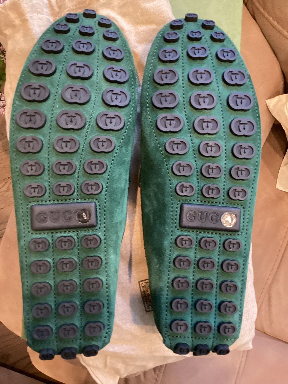 Gucci Gucci green suede loafers with horsebit Size US 9 / EU 42 - 9 Thumbnail