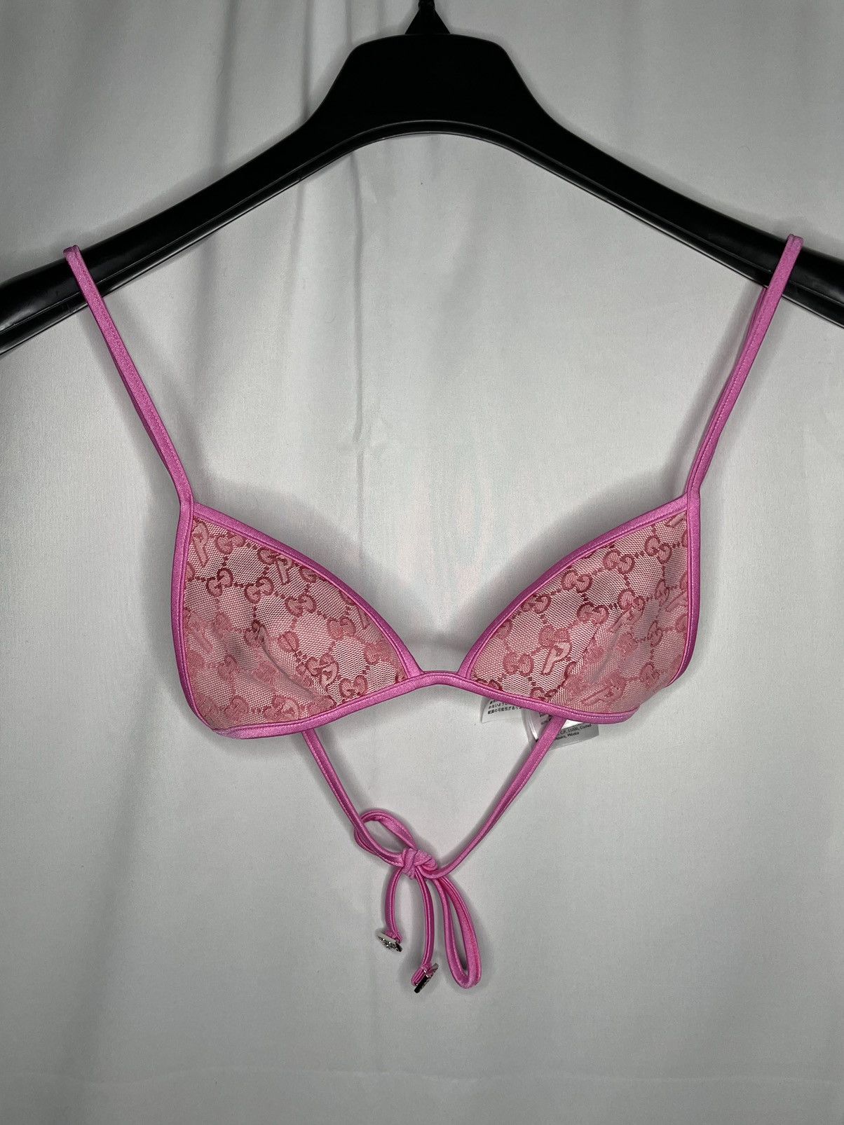 image of Gucci X Palace GG Swimsuit Top in Pink, Women's (Size XS)