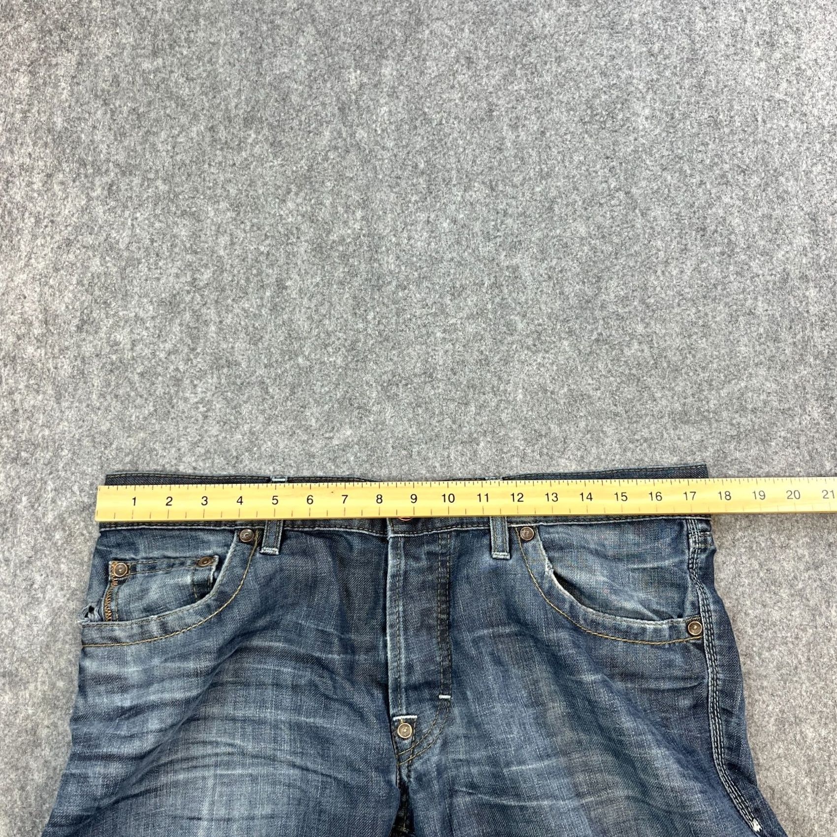 Hugo Boss HUGO BOSS Jeans Relaxed Straight 36 34 Dark Blue Linen Denim 5-Pocket Mens Jeans Size US 36 / EU 52 - 6 Thumbnail