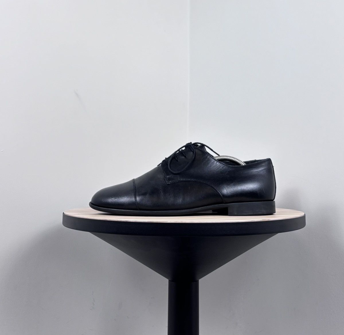 Hermes Hermes Men’s Black Leather Cap Toe Derby Dress Shoes Size US 8 / EU 41 - 9 Thumbnail