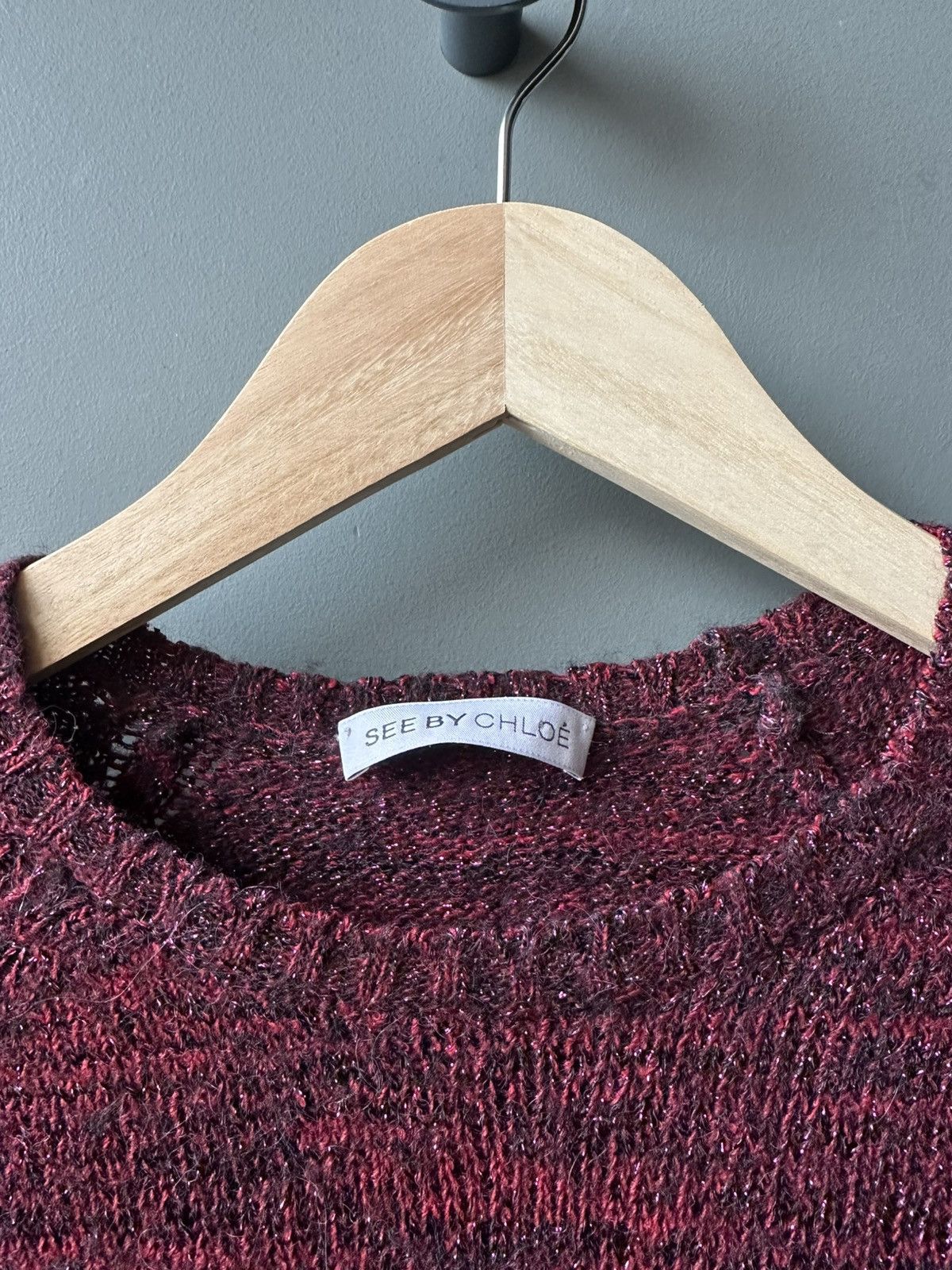 See by Chloe See By Chloe Crop Lurex Knit Sweater Size XS / US 0-2 / IT 36-38 - 3 Thumbnail