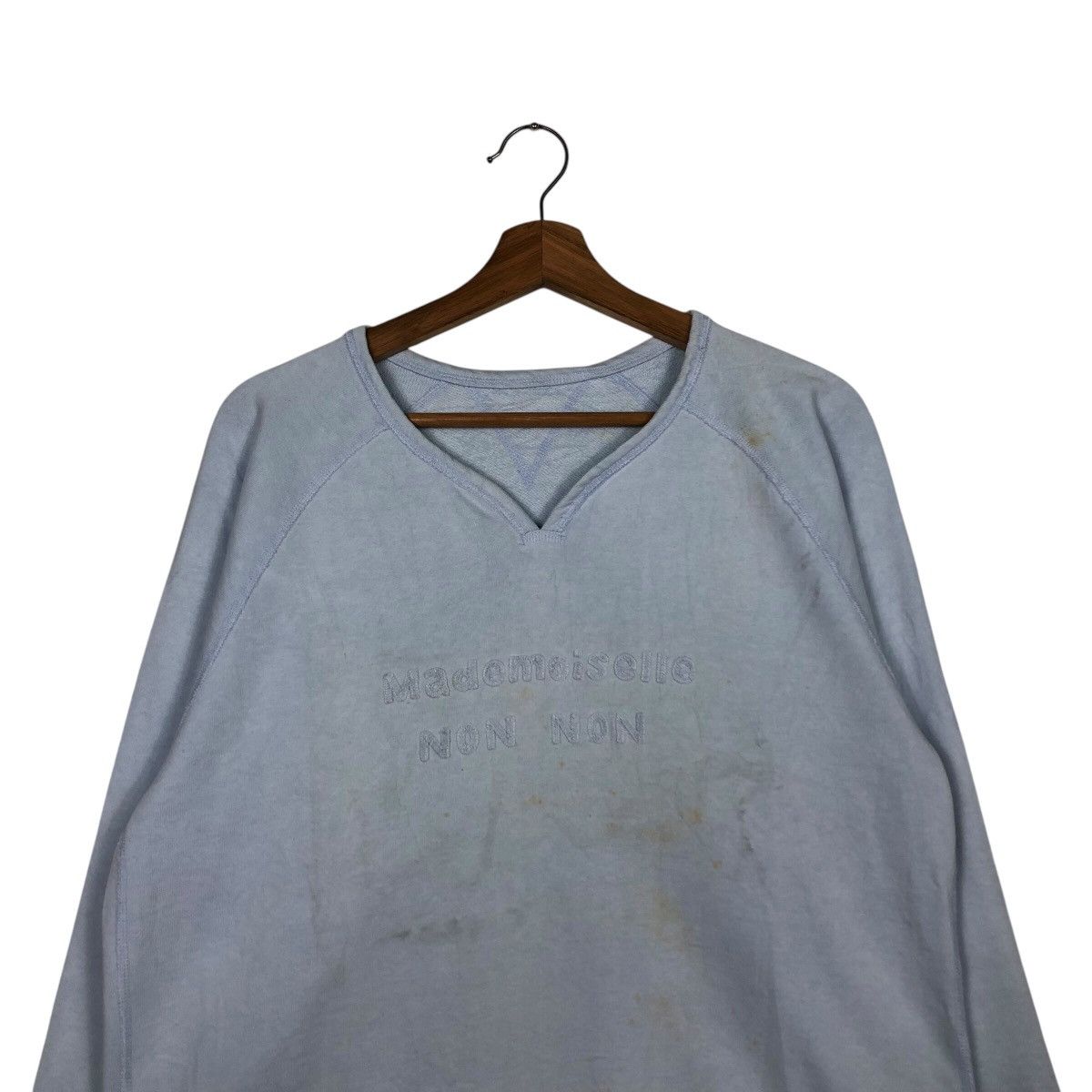 Issey Miyake 📌Baby Blue Vintage Sweatshirt Mademoiselle Non Non Big Logo Size US M / EU 48-50 / 2 - 3 Thumbnail