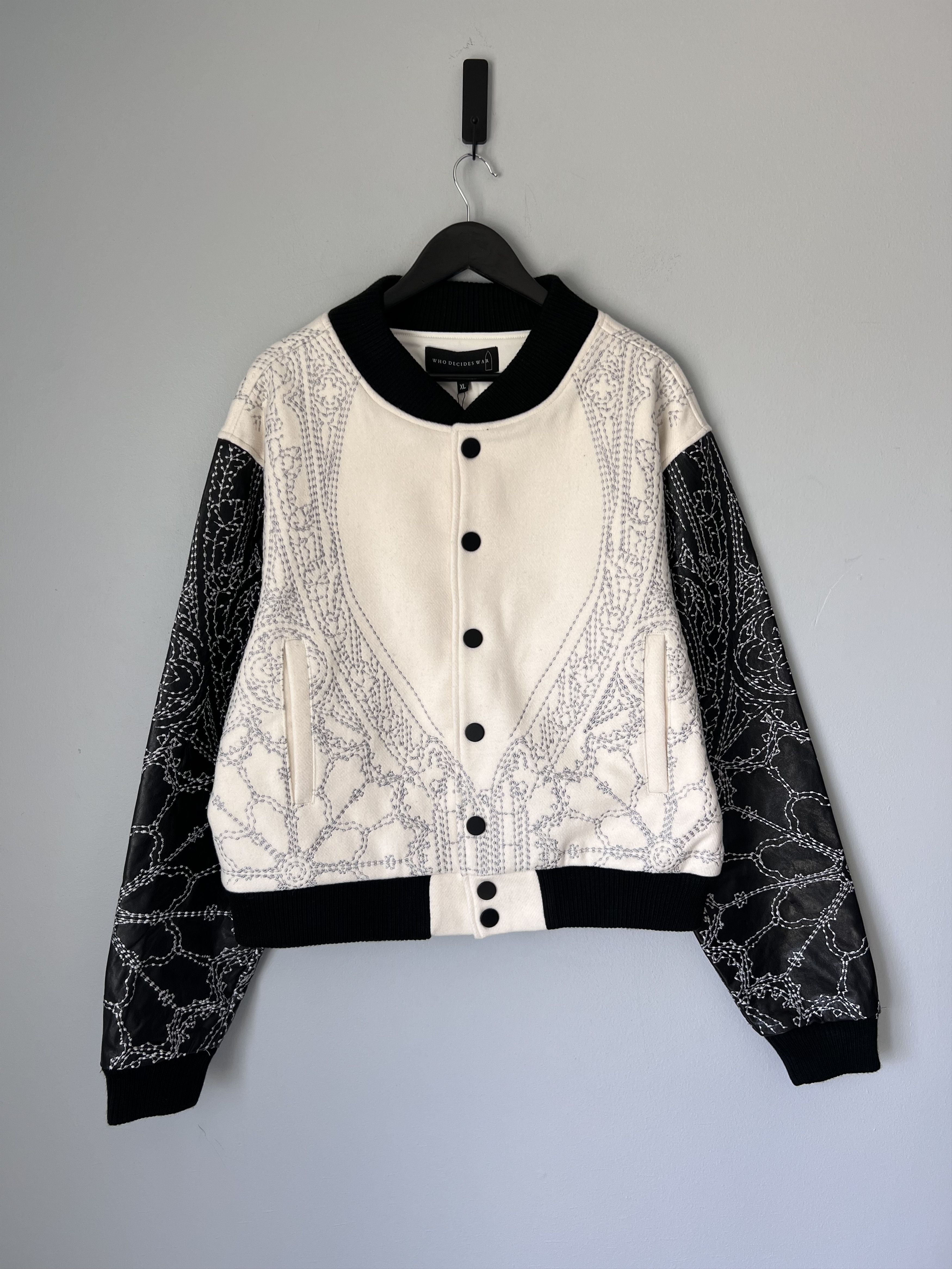 Who Decides War Who Decides War Notre Dame Varsity Jacket in White Size US XL / EU 56 / 4 - 1 Thumbnail