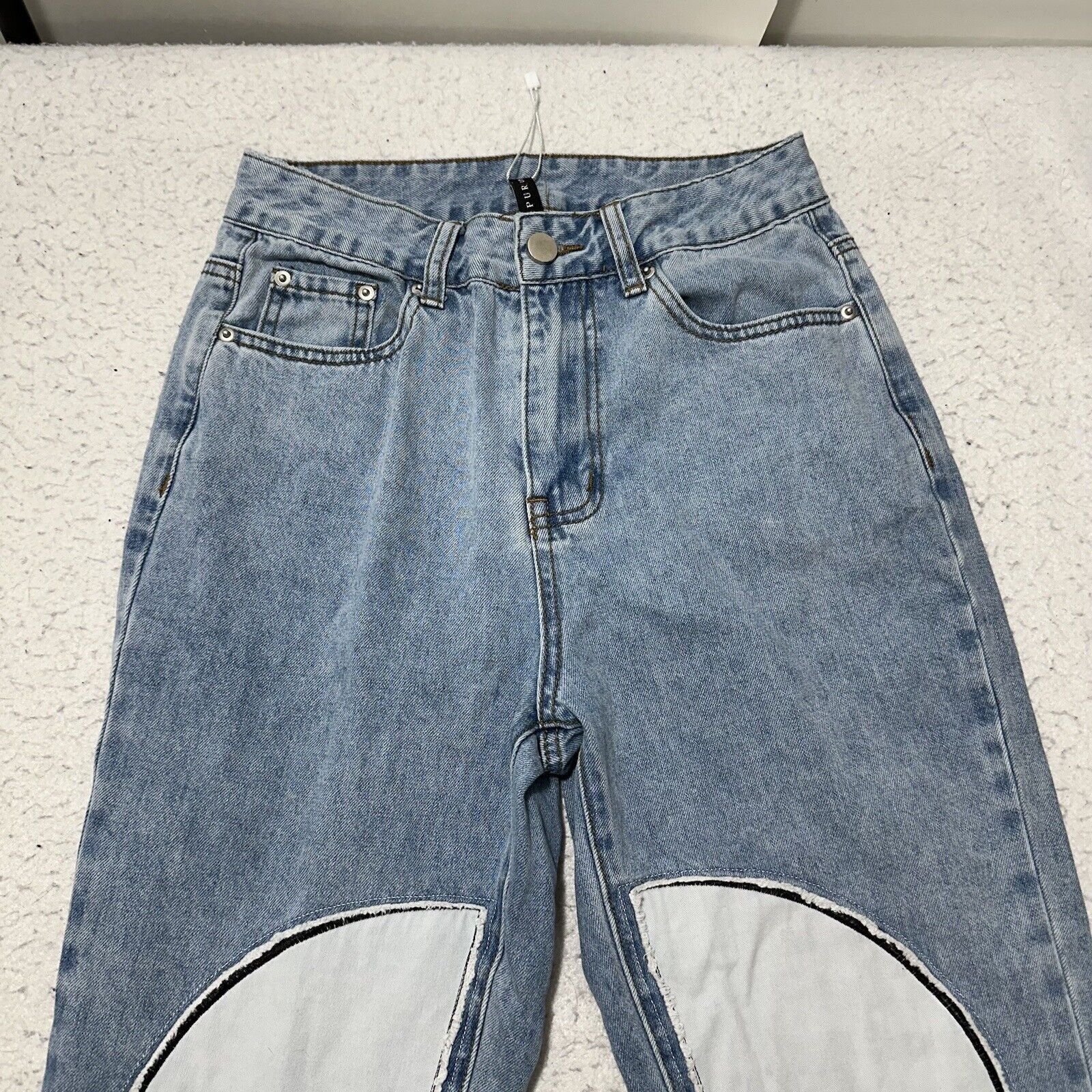 Other Gilipur Small (26x29) High Rise Straight Skull Jeans Blue Size 26" / US 2 / IT 38 - 2 Thumbnail