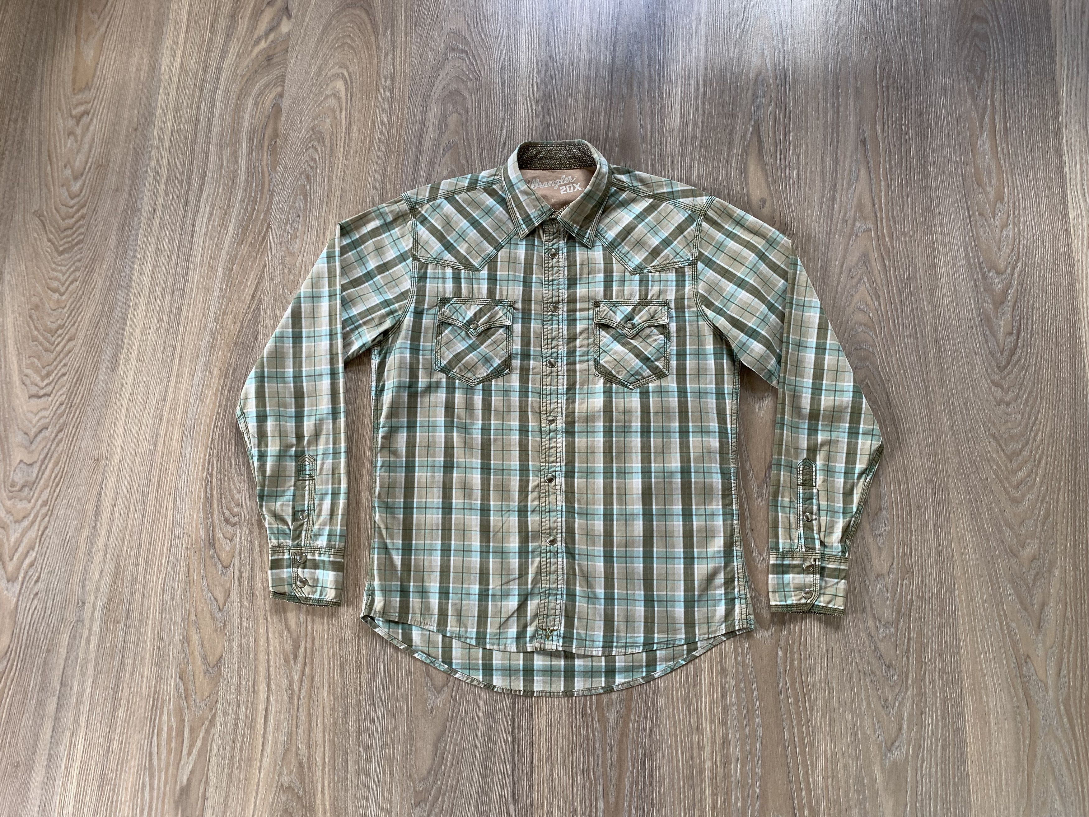 Vintage × Wrangler Wrangle 20X Plaid Cotton Long Sleeve Shirt Size US M / EU 48-50 / 2 - 9 Thumbnail
