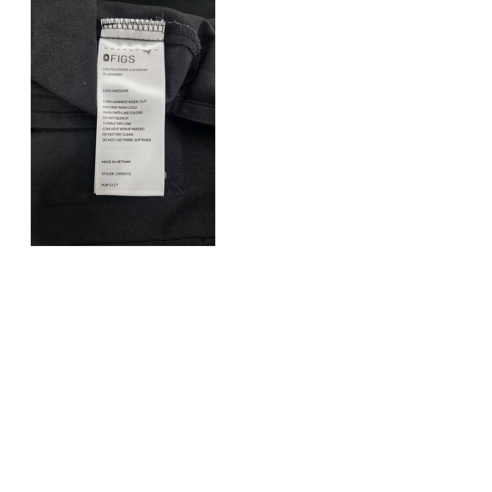 Vintage Figs Scrub Top Womens XS Black Short Sleeve Snap 1000070 #7970 Size XS / US 0-2 / IT 36-38 - 9 Thumbnail