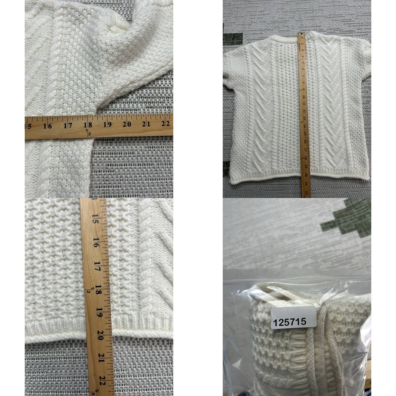Madewell Madewell Cable Knit Oversized Sweater Womens XXS Beige Merino Wool Textural Cozy Pullover Size XXS / US 00 / IT 34 - 8 Thumbnail