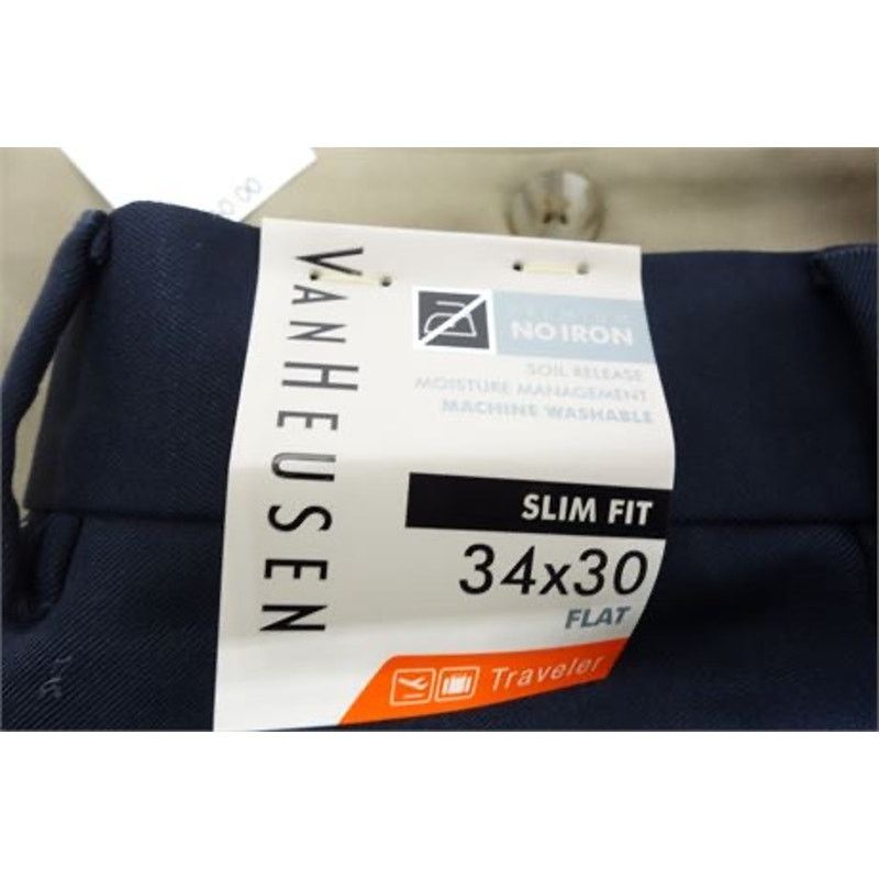 Van Heusen NWT- 3-Pair Mens Slim VanHeusen Slacks S34 Size US 34 / EU 50 - 10 Thumbnail