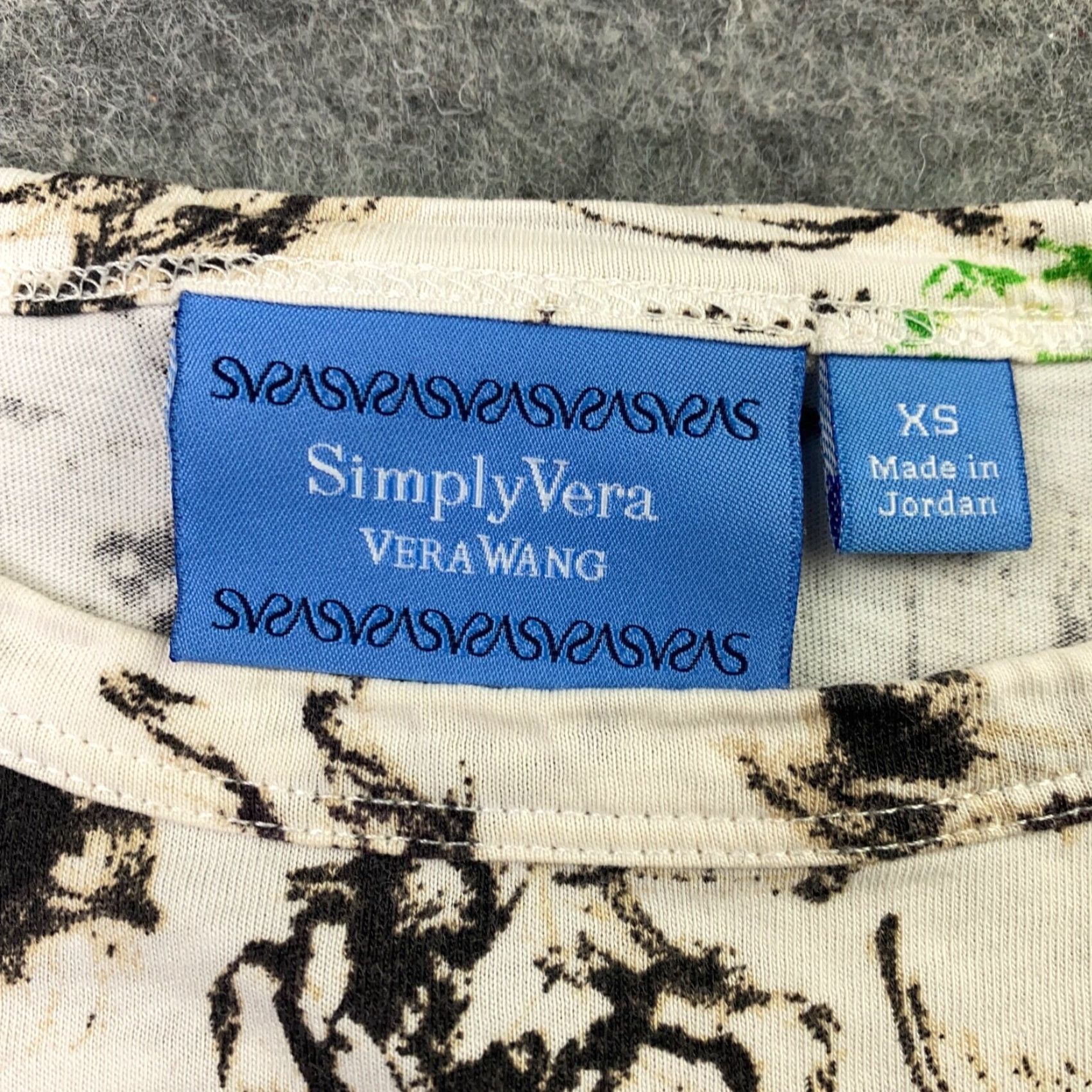 Vintage Simply Vera Womens Shirt Top Abstract Art Beige Round Neck Cap Sleeve XS Size XS / US 0-2 / IT 36-38 - 5 Thumbnail