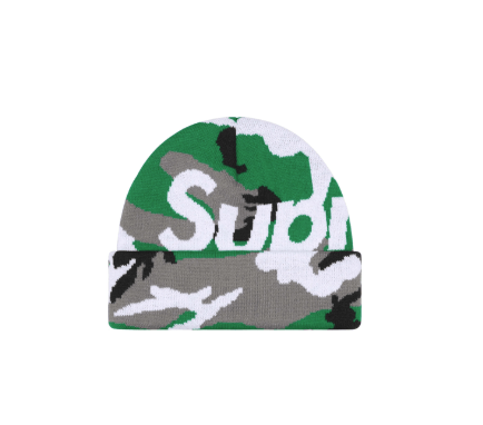 Supreme Supreme Big Logo Beanie Green Camo Size ONE SIZE - 1 Thumbnail