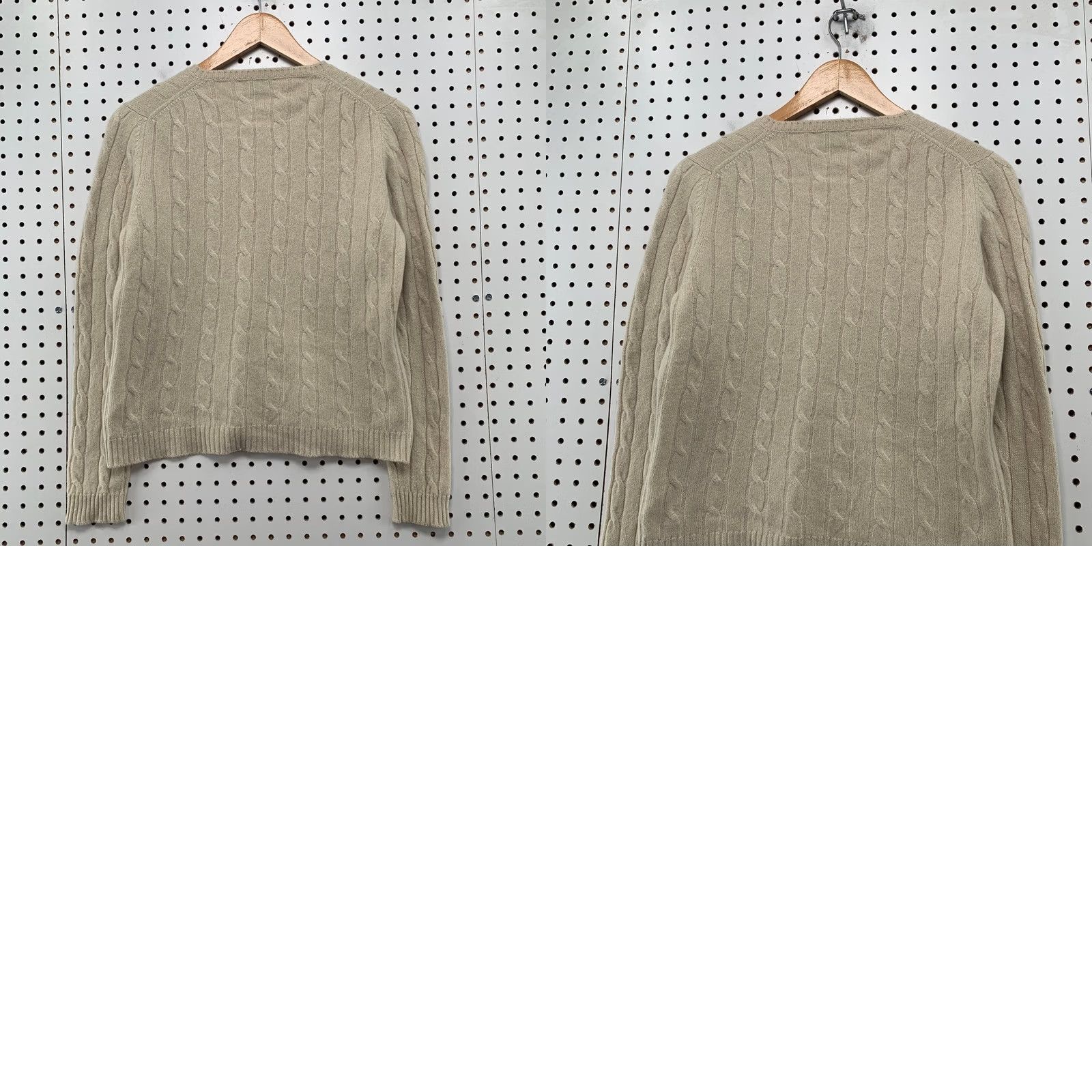Vintage VINTAGE Scott Charters Cashmere Sweater Women M Beige Cable Knit V Neck Pullover Size M / US 6-8 / IT 42-44 - 9 Thumbnail