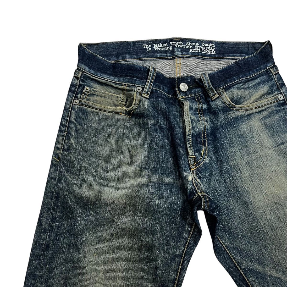 Japanese Brand Vintage Azul Denim Faded Jeans Size US 31 - 3 Thumbnail