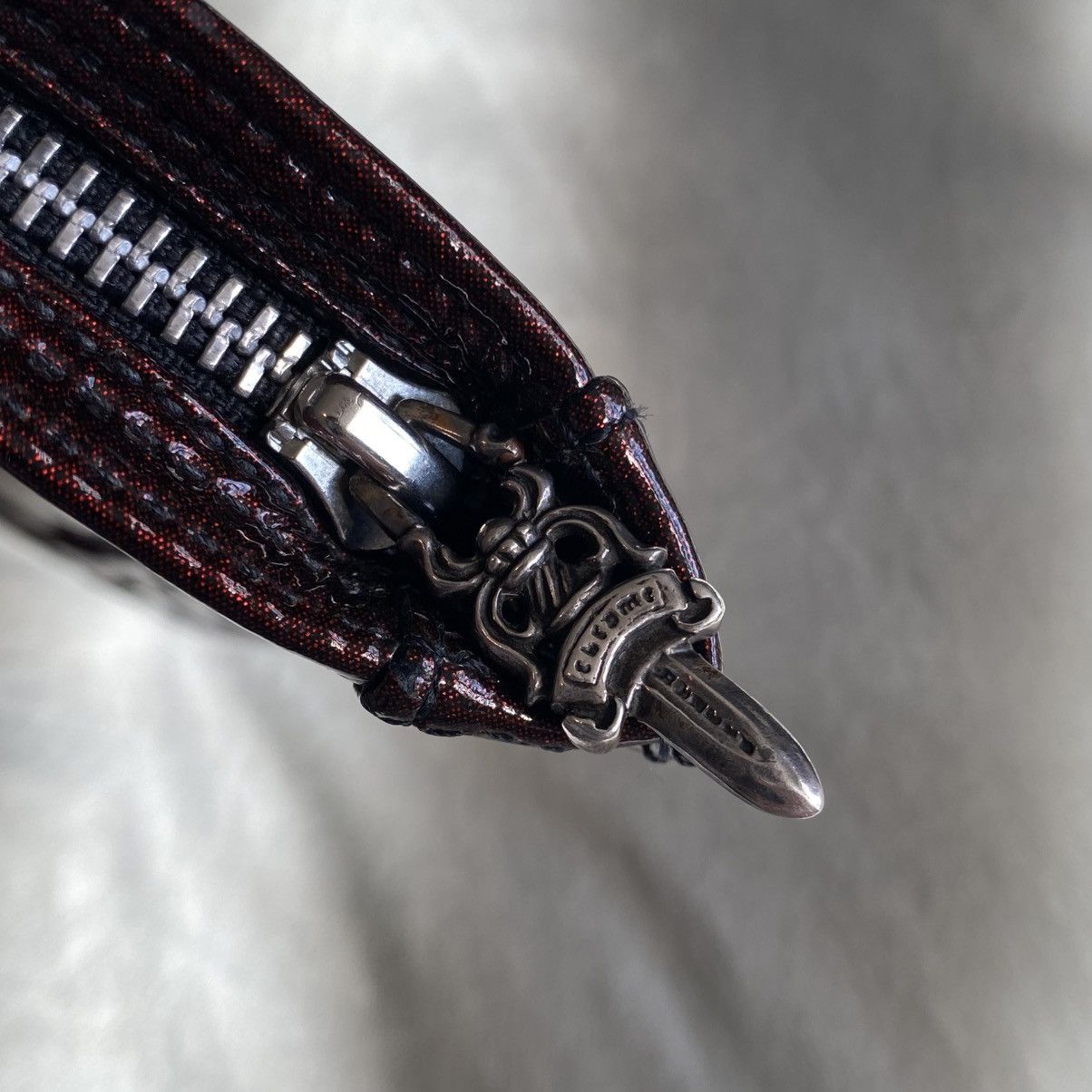 Chrome Hearts Chrome Hearts Galaxy Burgundy Red Zip Pouch BS Fleur Wallet Size ONE SIZE - 8 Thumbnail