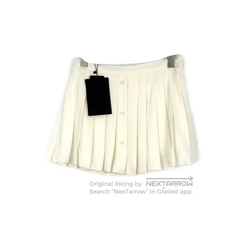 Prada Prada Beige bullet screen mulberry silk short skirt Size 26" / US 2 / IT 38 - 1 Thumbnail