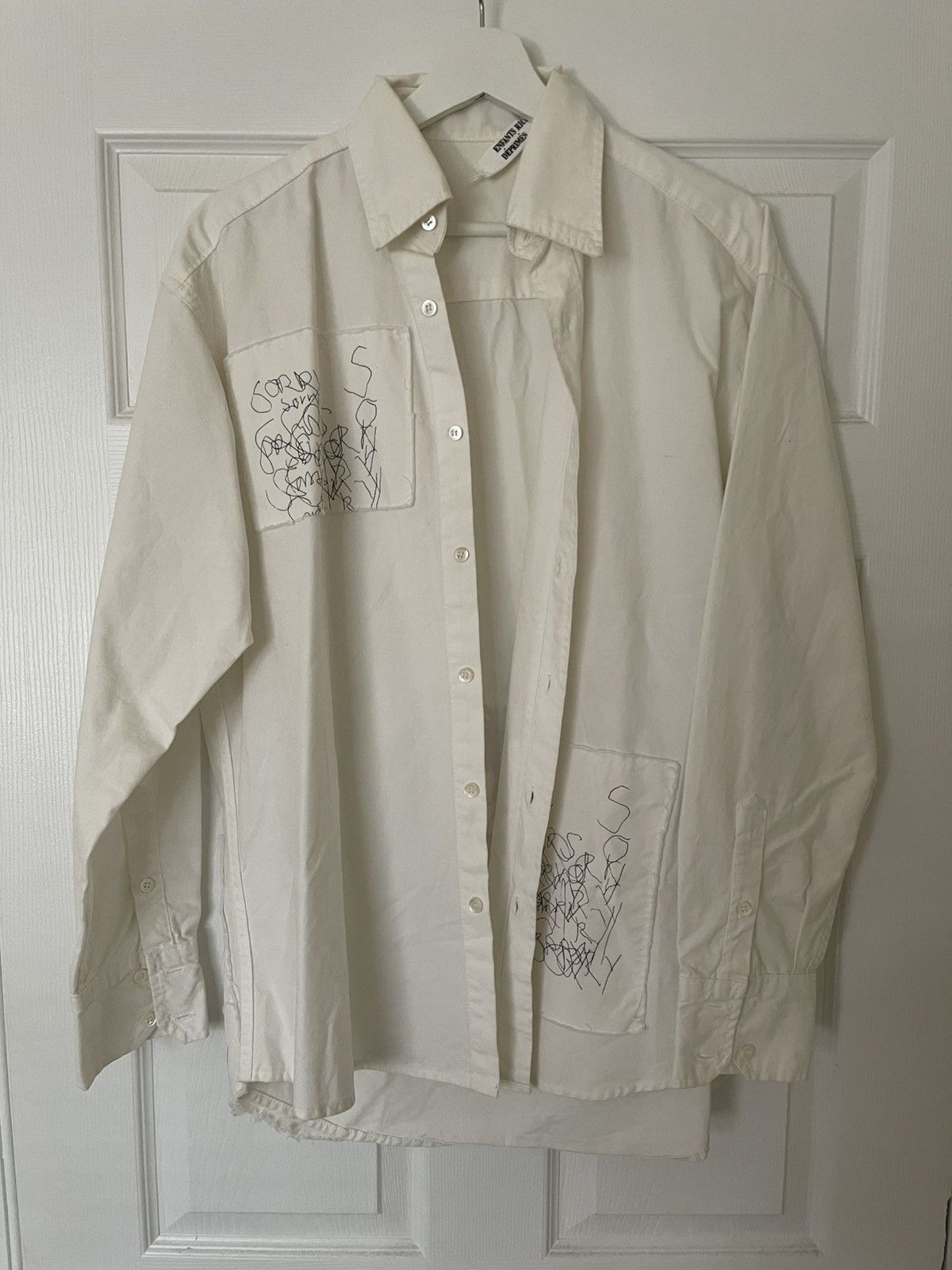 Enfants Riches Deprimes Enfants Riches Deprimes white patched cotton shirt Size US L / EU 52-54 / 3 - 1 Thumbnail