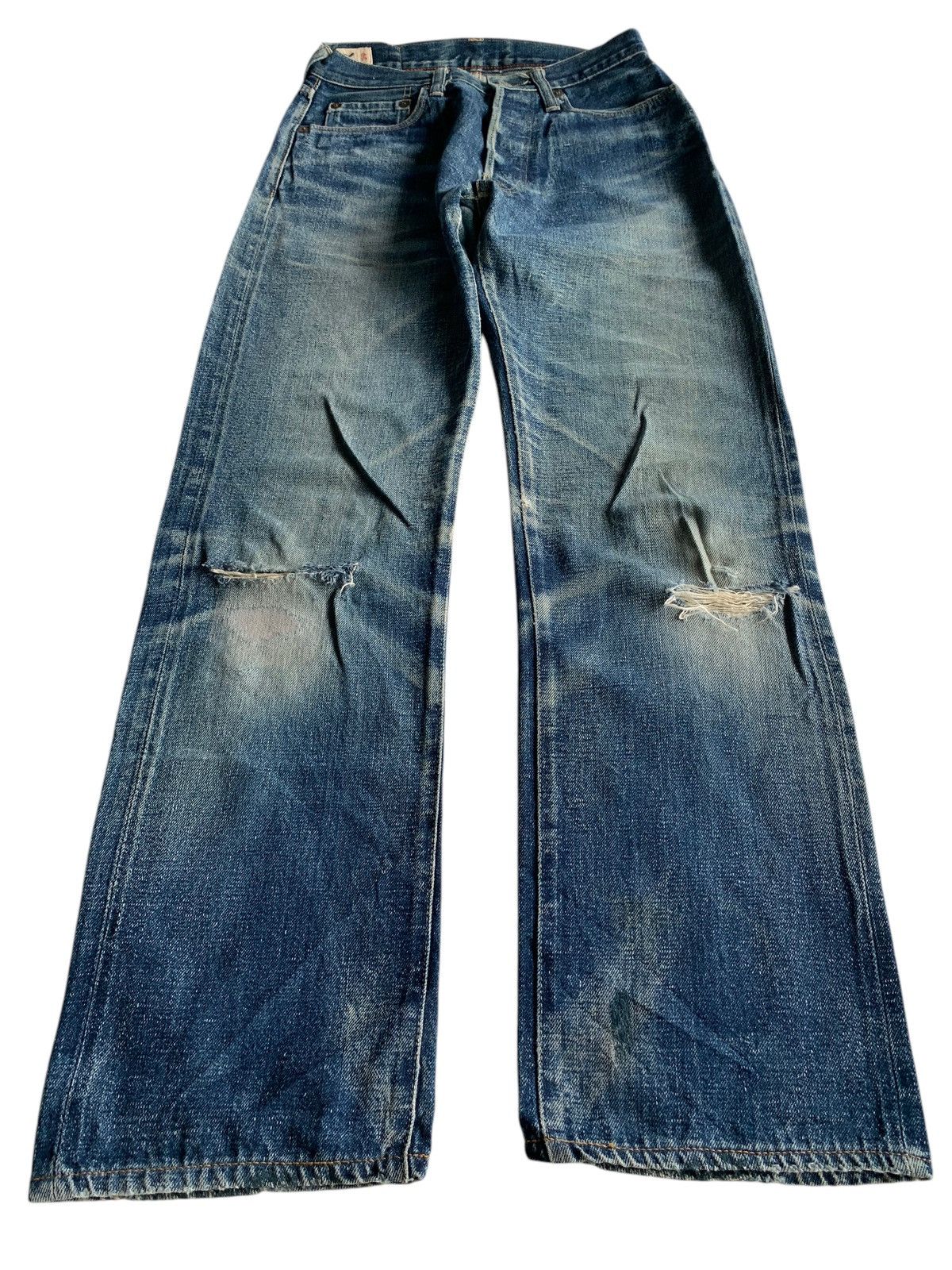 Vintage Vintage 45Rpm Selvedge Button Fly Rusty Distressed Denim Size US 27 - 2 Thumbnail