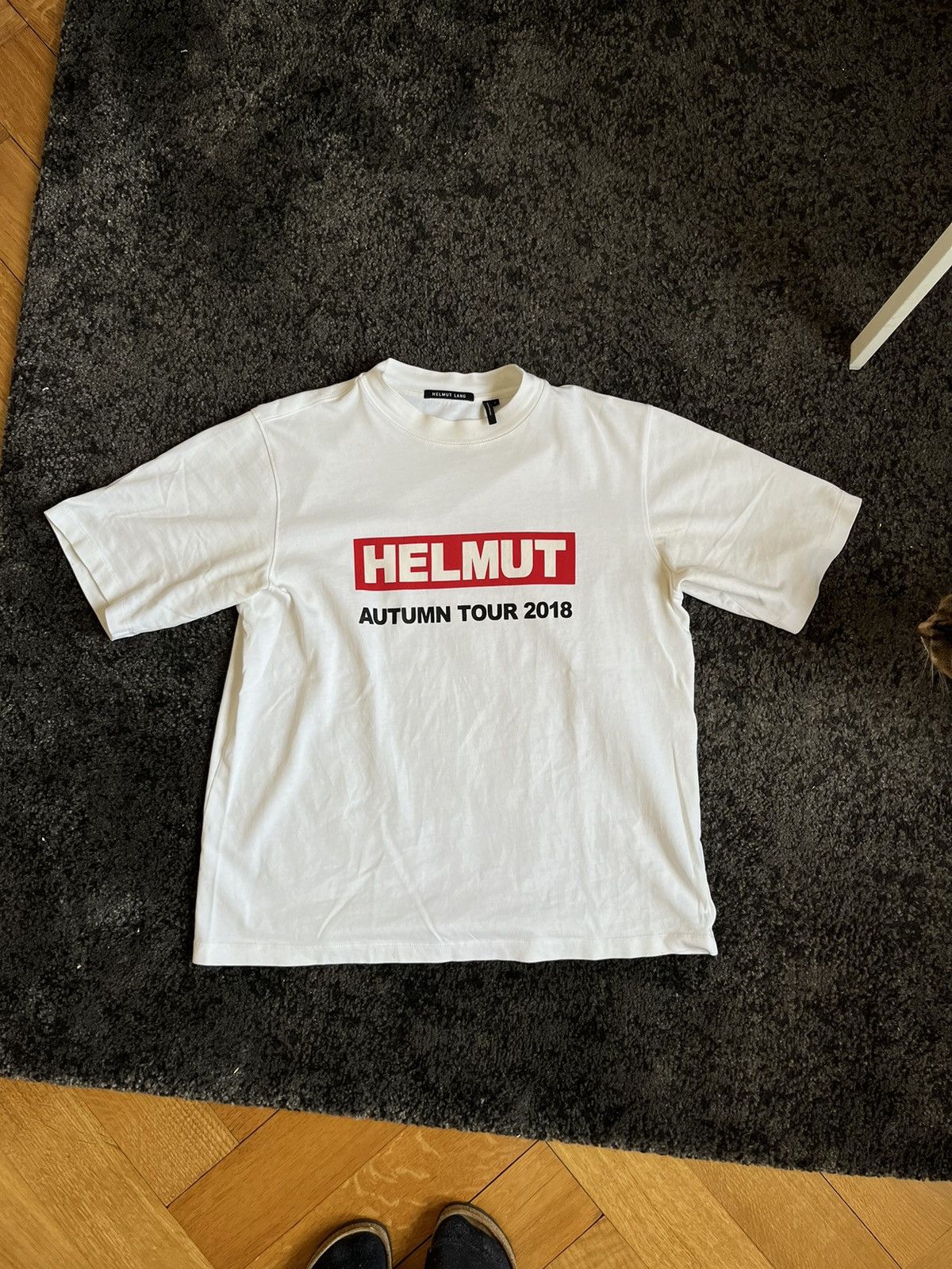 image of Helmut Lang Autumn 2018 Logo Tee in White, Men's (Size Small)