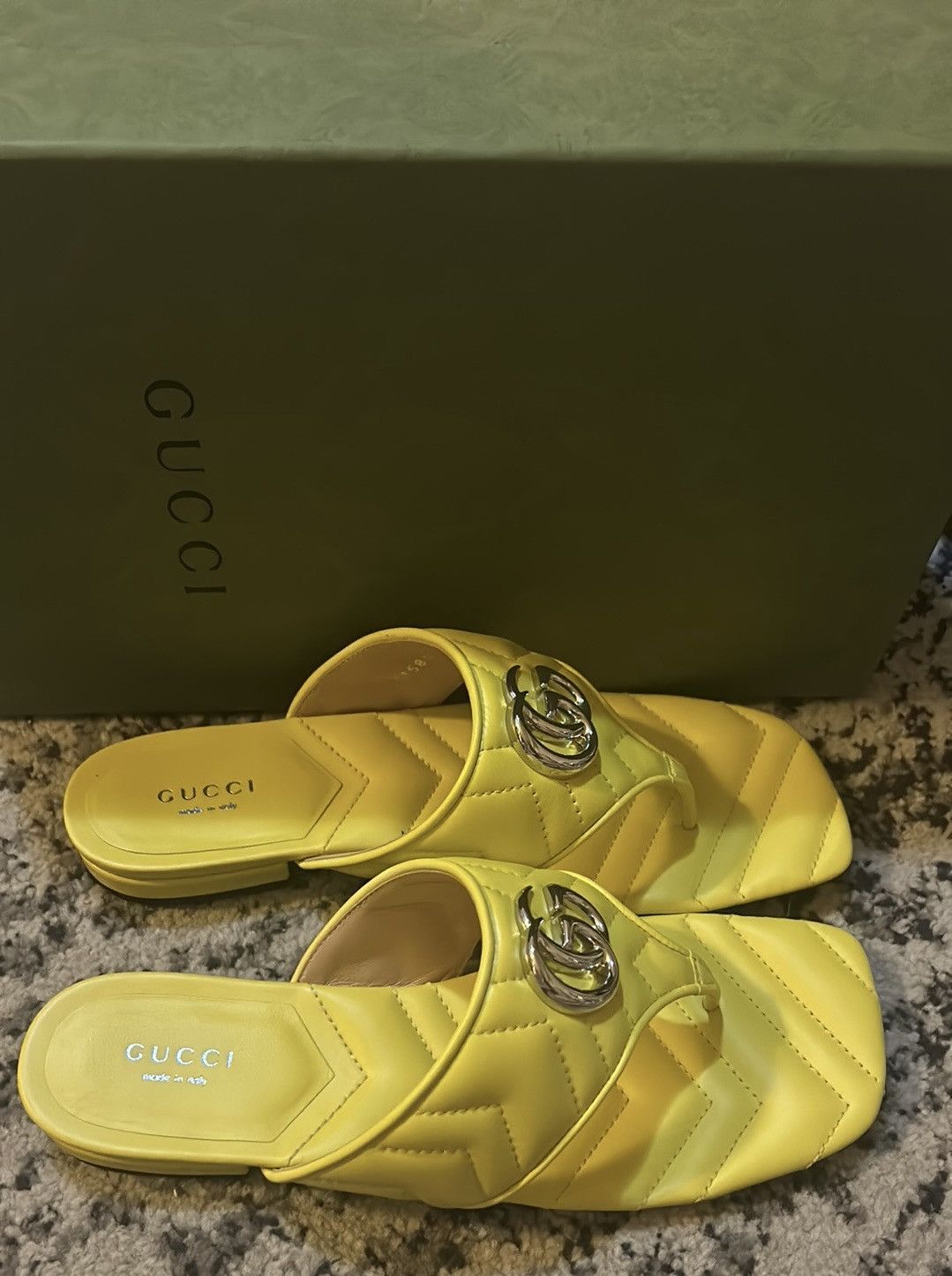 Gucci Gucci Double G Thong Sandal Flip Flop Acid Lime Size US 8 / IT 38 - 4 Thumbnail