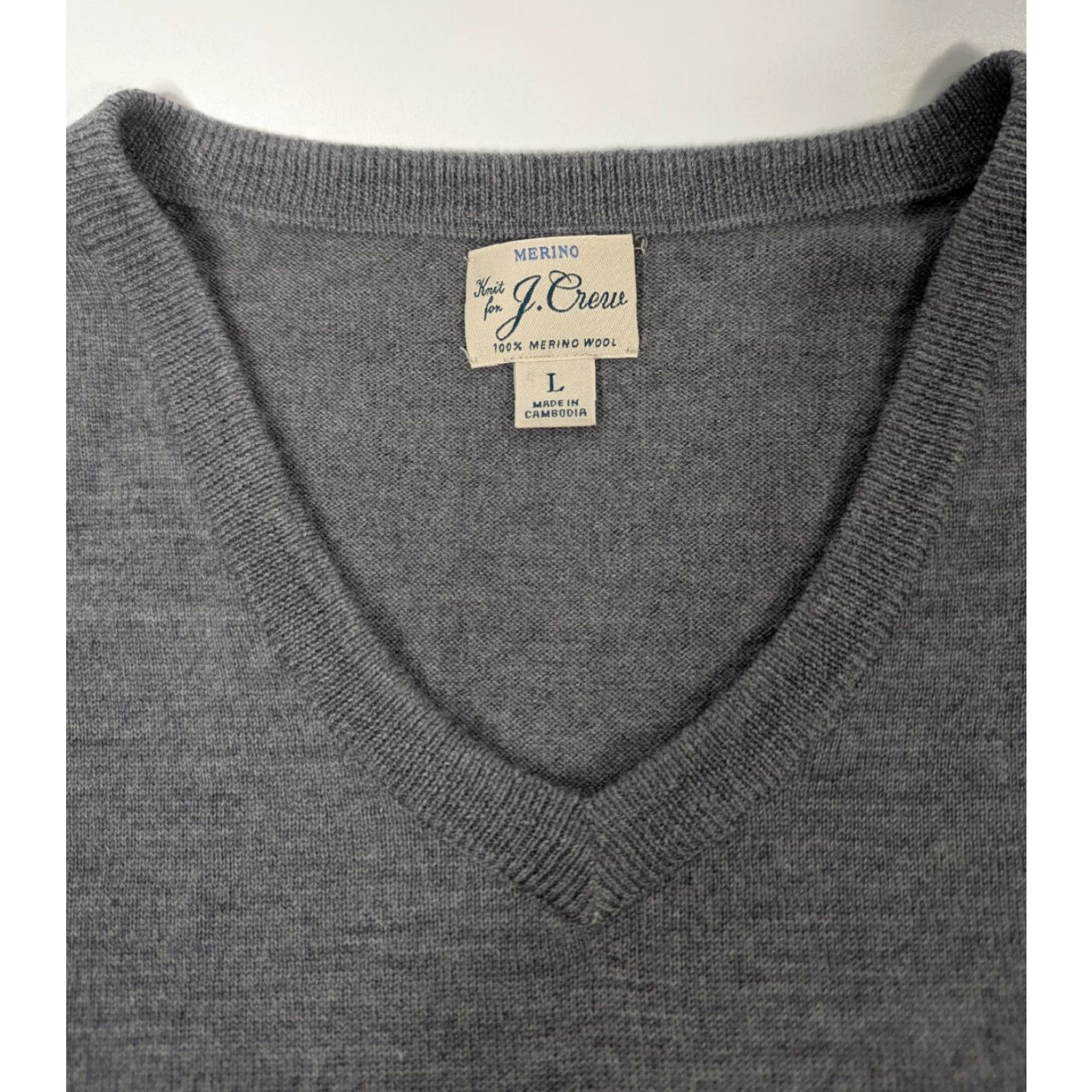 J.Crew J. Crew Merino Wool V-Neck Sweater Gray Men's Large Lightweight Preppy Size US L / EU 52-54 / 3 - 7 Thumbnail
