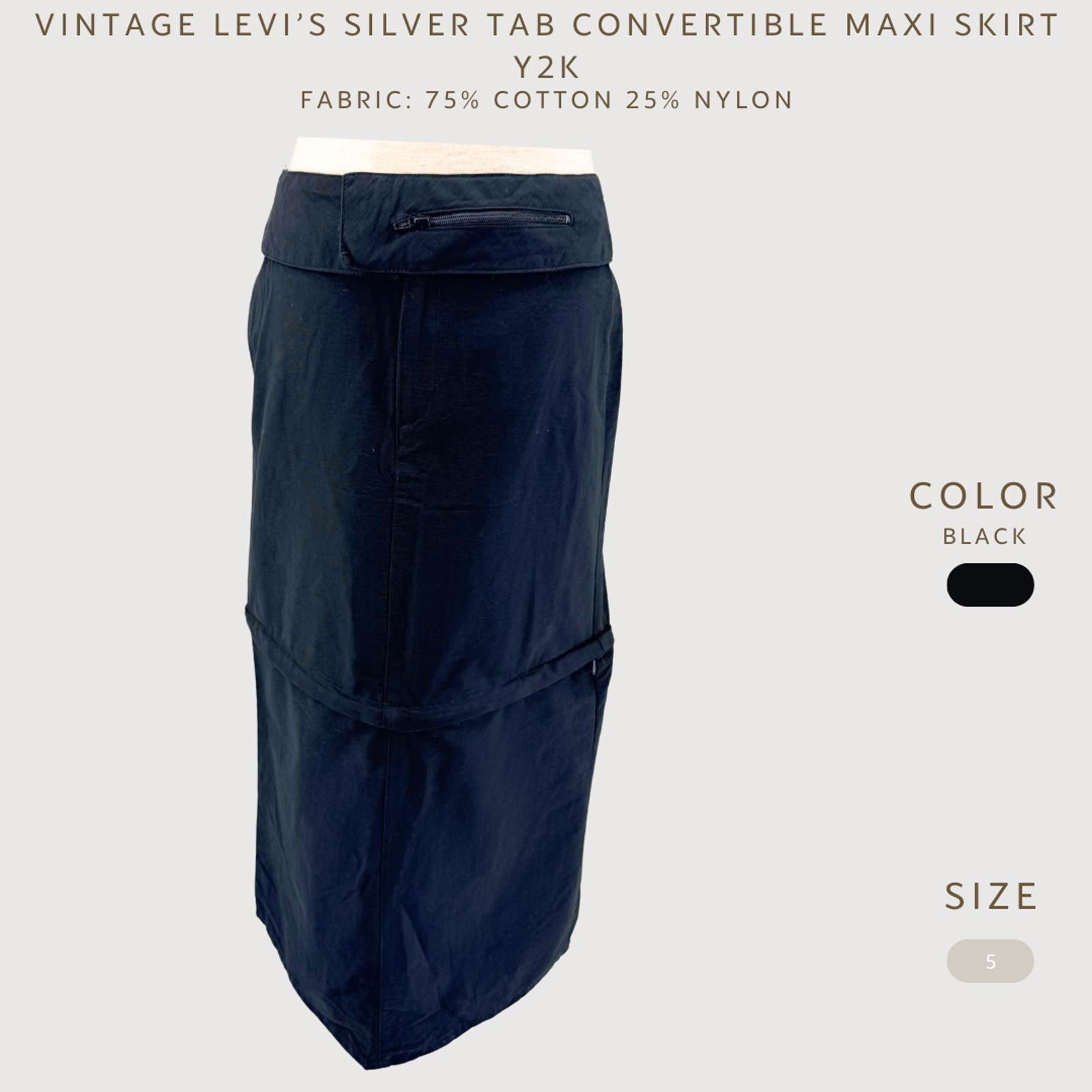 Other Vintage Levi’s SilverTab Convertible Maxi Skirt Utility 5 Size 28" / US 6 / IT 42 - 3 Thumbnail