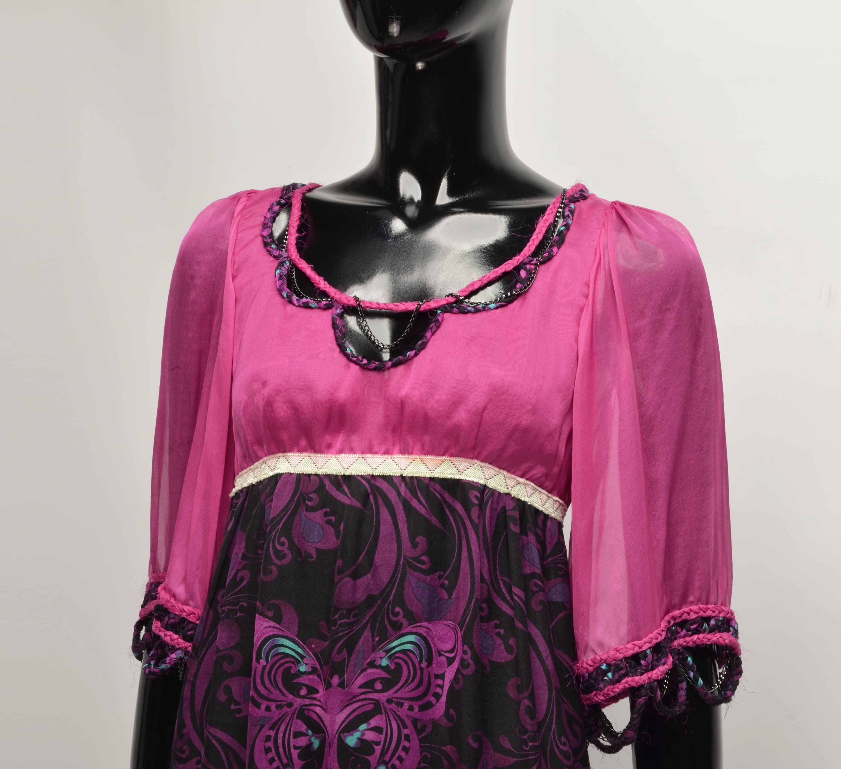 Custo Barcelona × Vintage Custo Barcelona Vintage Y2K Boho Silk Mini Dress Size S / US 4 / IT 40 - 10 Thumbnail