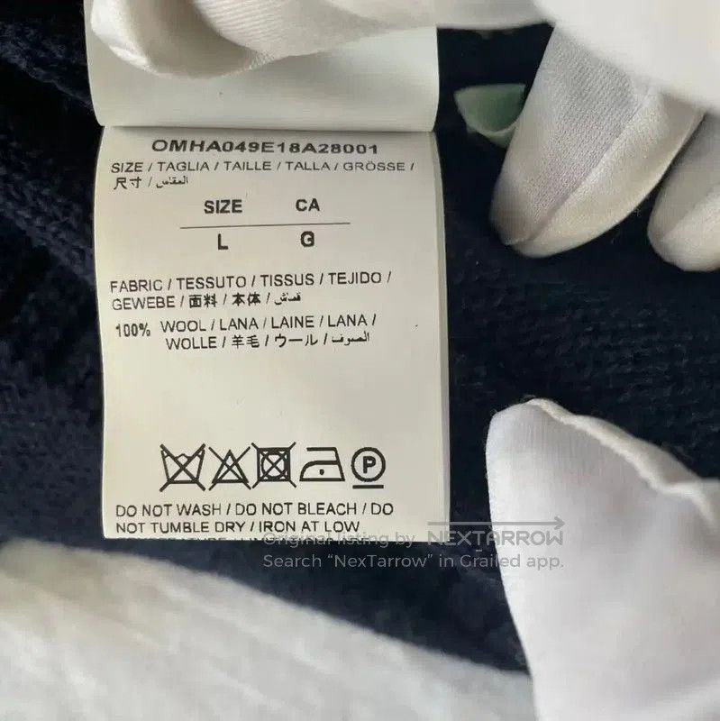 Off-White Off-White Blue Men's Knit Sweater L Size . Size US L / EU 52-54 / 3 - 4 Thumbnail