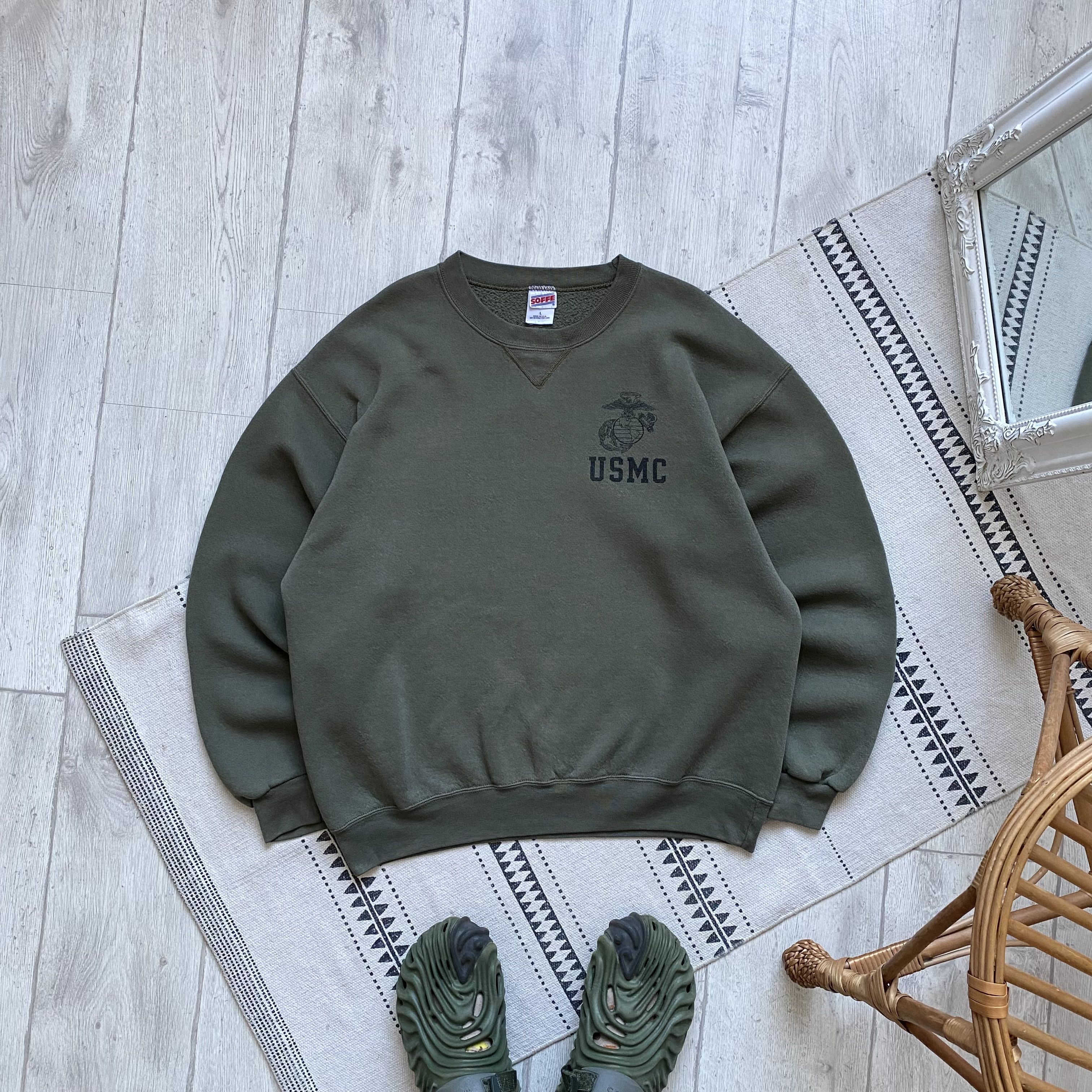 🪖 Vintage 90s USMC Army Sweatshirt USA Crewneck
