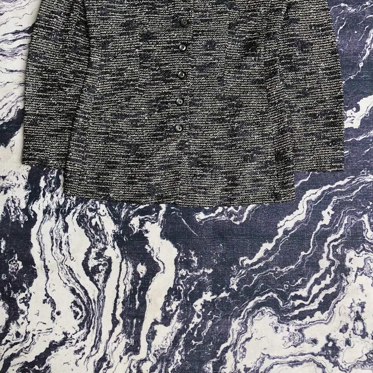 Valentino Vintage 90s Valentino Miss V Textured Tweed Jacket Size XS / US 0-2 / IT 36-38 - 3 Thumbnail