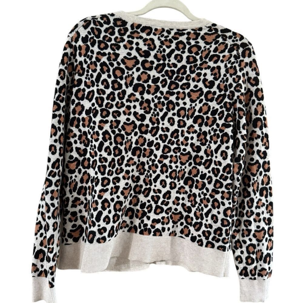 Other a new day Brown and Cream Cardigan Sweater with Animal Print Size L / US 10 / IT 46 - 10 Thumbnail