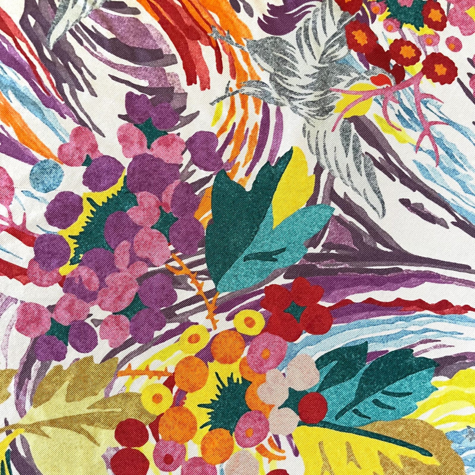 Other Mantero 1902 Colorful Floral Phoenix Silk Twill Square Scarf Size ONE SIZE - 6 Thumbnail