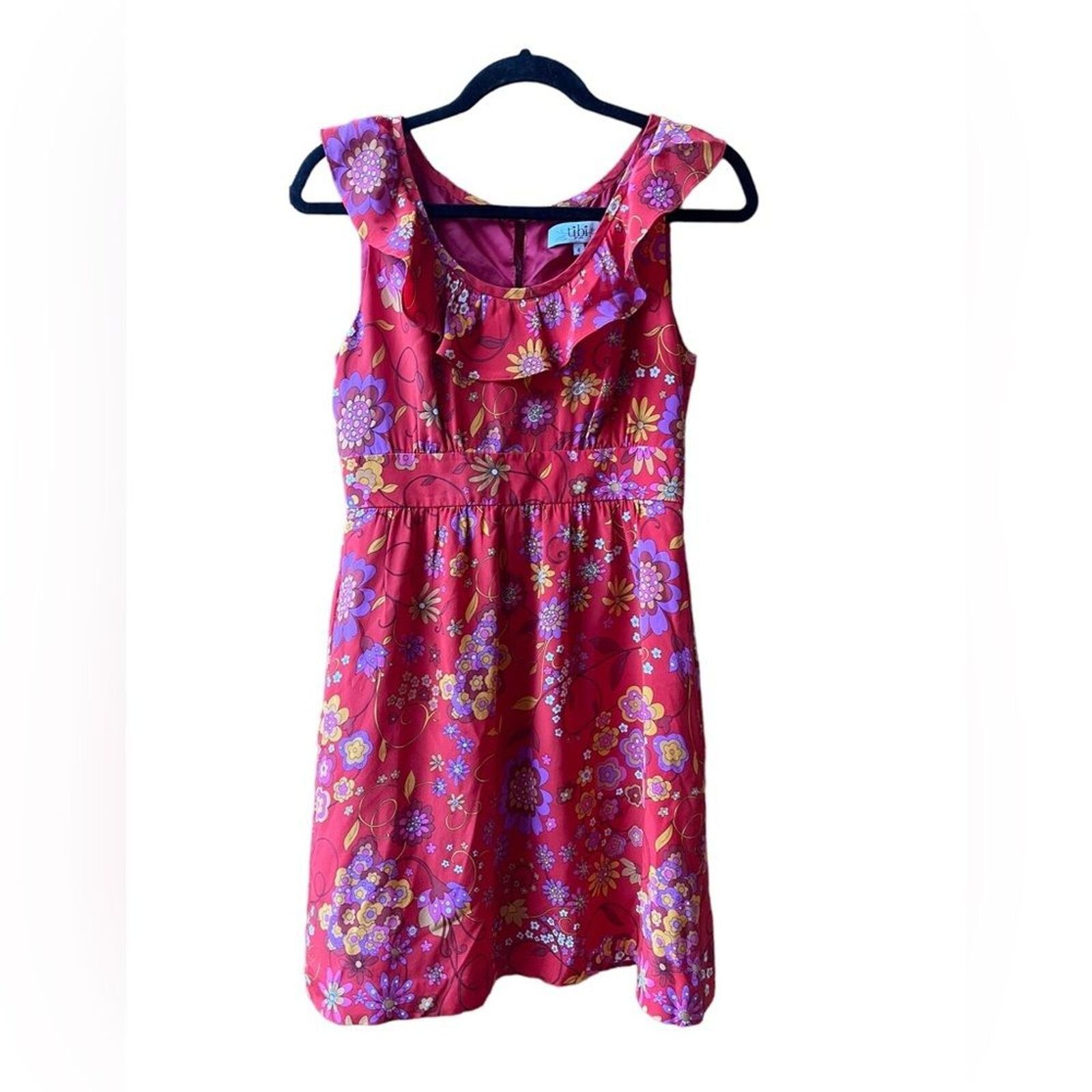 Tibi Tibi New York Floral Silk Ruffle Floral Mini Dress Sz:4 Size S / US 4 / IT 40 - 1 Thumbnail