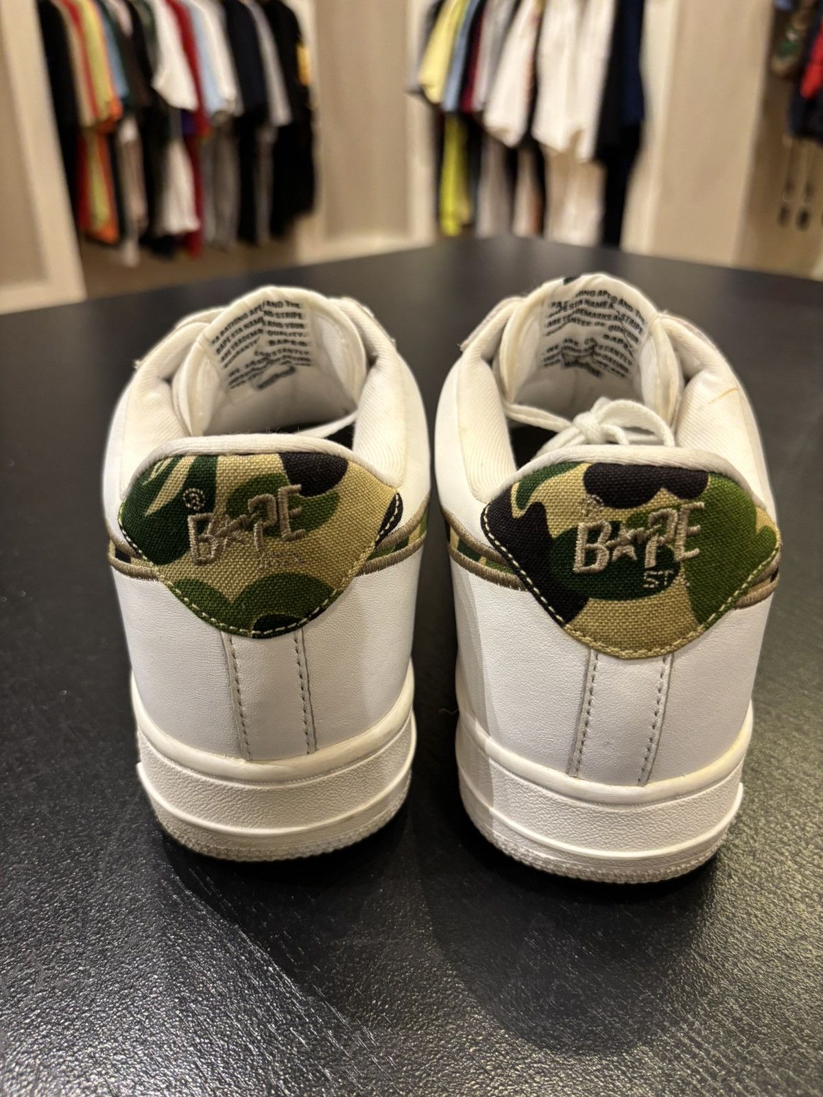 Bape A Bathing Ape Bapesta FS-001 Low ‘White Green Camo’ Size US 9.5 / EU 42-43 - 3 Thumbnail