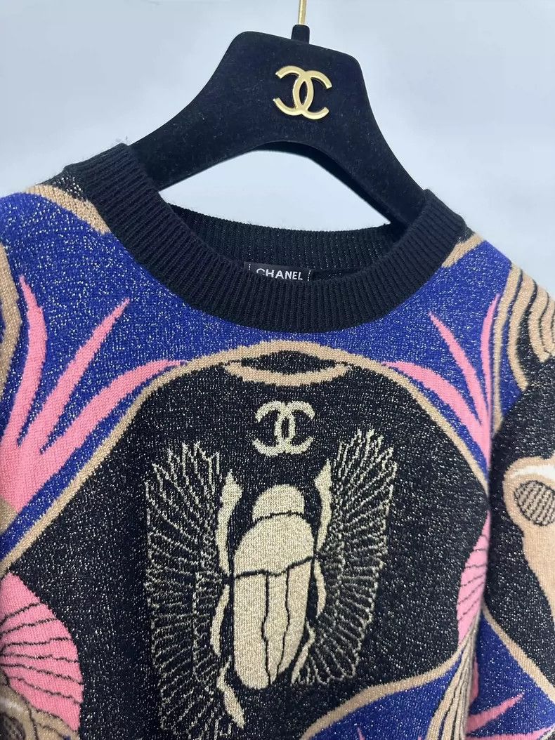 Chanel Chanel Egyptian series beetle cashmere sweater Size XS / US 0-2 / IT 36-38 - 3 Thumbnail