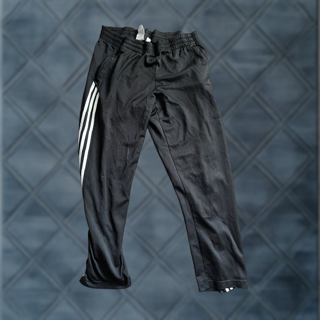 Adidas adidas Sweatpants Pants Mens L Black Stretch Ankle Zip Drawstring Pockets Regular City Outdoor Size US 33 - 1 Thumbnail
