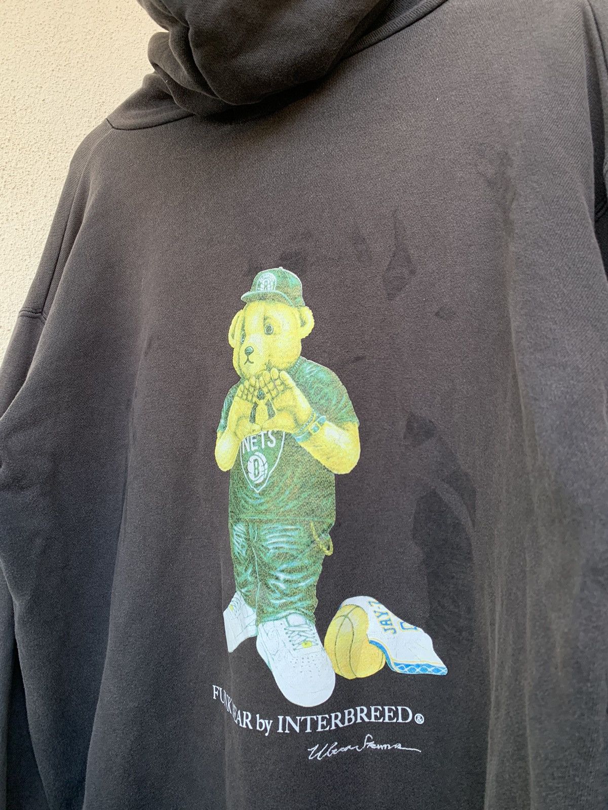 Vintage Vintage Funk Bear by Interbreed Hoodie Big Logo Faded Size US XL / EU 56 / 4 - 4 Thumbnail