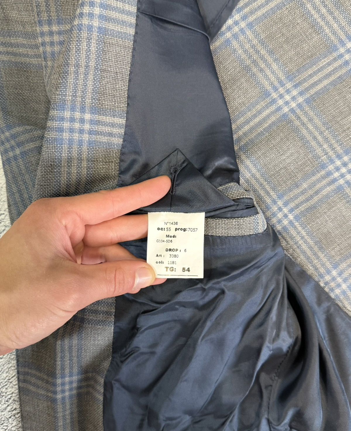 Ermenegildo Zegna Ermenegildo Zegna Blazer 54 IT Grey Check Wool Silk Jacket Size 44R - 10 Thumbnail