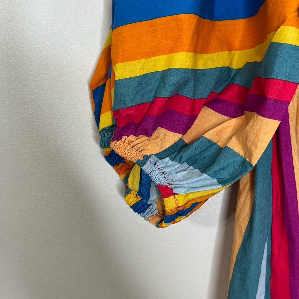 Farm Rio Farm Rio Multicolor Stripe Rainbow Maxi Dress Size S Size L / US 10 / IT 46 - 6 Thumbnail