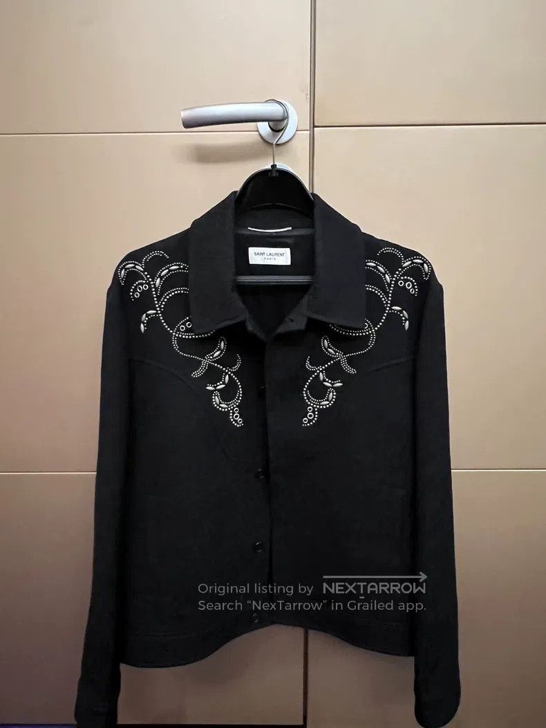 Saint Laurent Paris Saint Laurent Paris Dark Pattern Embroidered Beaded Wool J Size US M / EU 48-50 / 2 - 1 Thumbnail