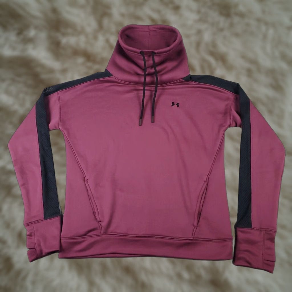 Under Armour VINTAGE Under Armour Womens Sweatshirt Pullover Hoodie Small Burgundy Casual Activewear Sports Size S / US 4 / IT 40 - 1 Thumbnail