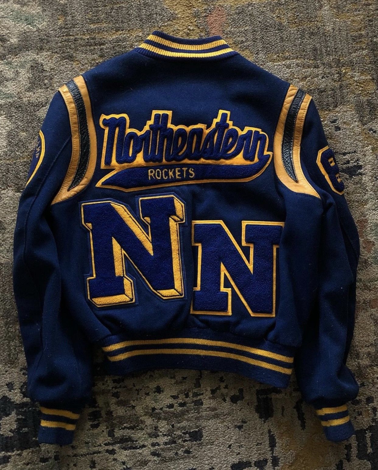 Delong × Vintage 70s 80s Vintage College Baseball Wool Varsity Jacket Size US M / EU 48-50 / 2 - 1 Thumbnail