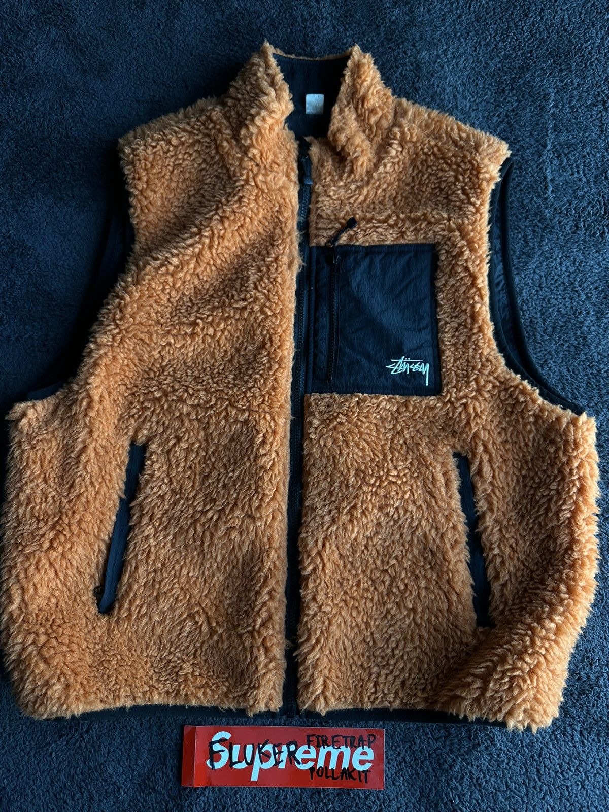 Stussy STUSSY sherpa Reversible Vest Orange Black Size L Used 10/10 Size US L / EU 52-54 / 3 - 5 Thumbnail