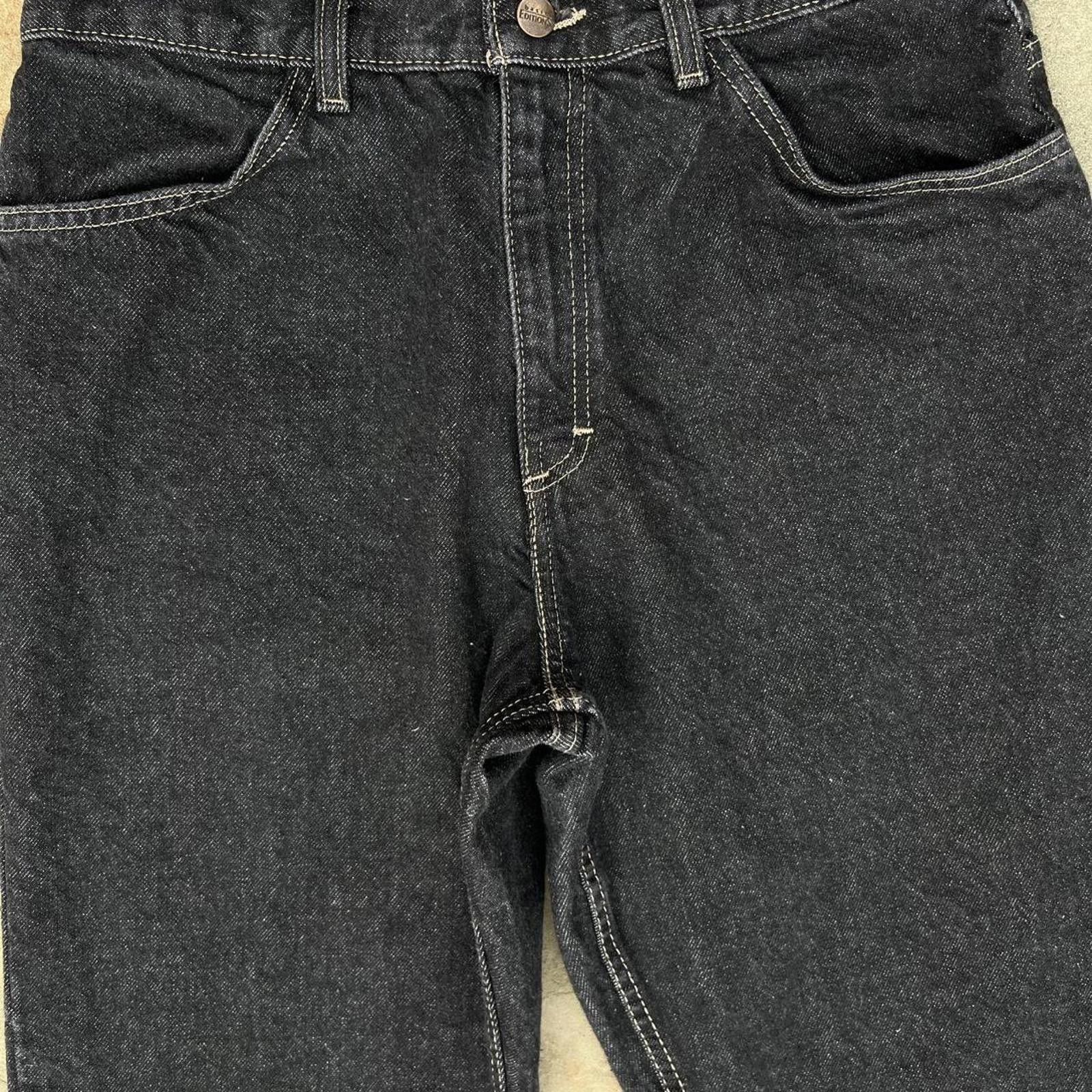 Basic Editions Y2K Black Rinsed Wash Straight Relaxed Jeans Size US 33 - 2 Thumbnail