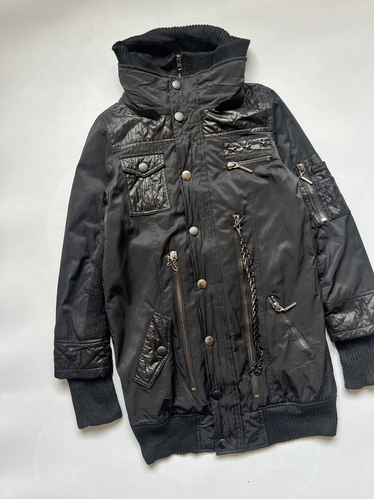 Vintage Murua Cross Zipper Chain Punk Bondage Bondage Bomber Jacket Size S / US 4 / IT 40 - 4 Thumbnail