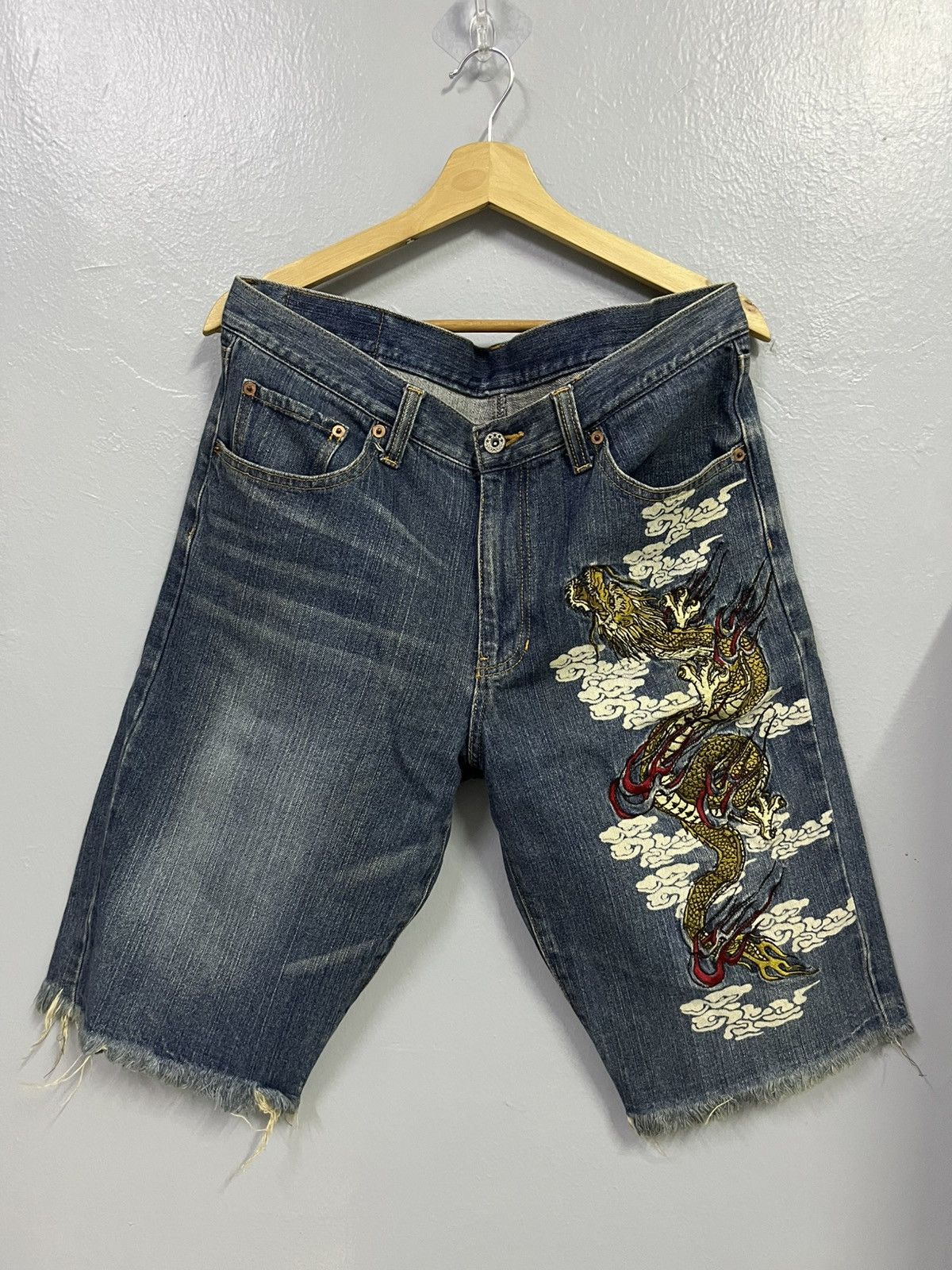 Japanese Brand SHORT PANTS SUKAJAN DRAGON Size US 36 / EU 52 - 1 Thumbnail