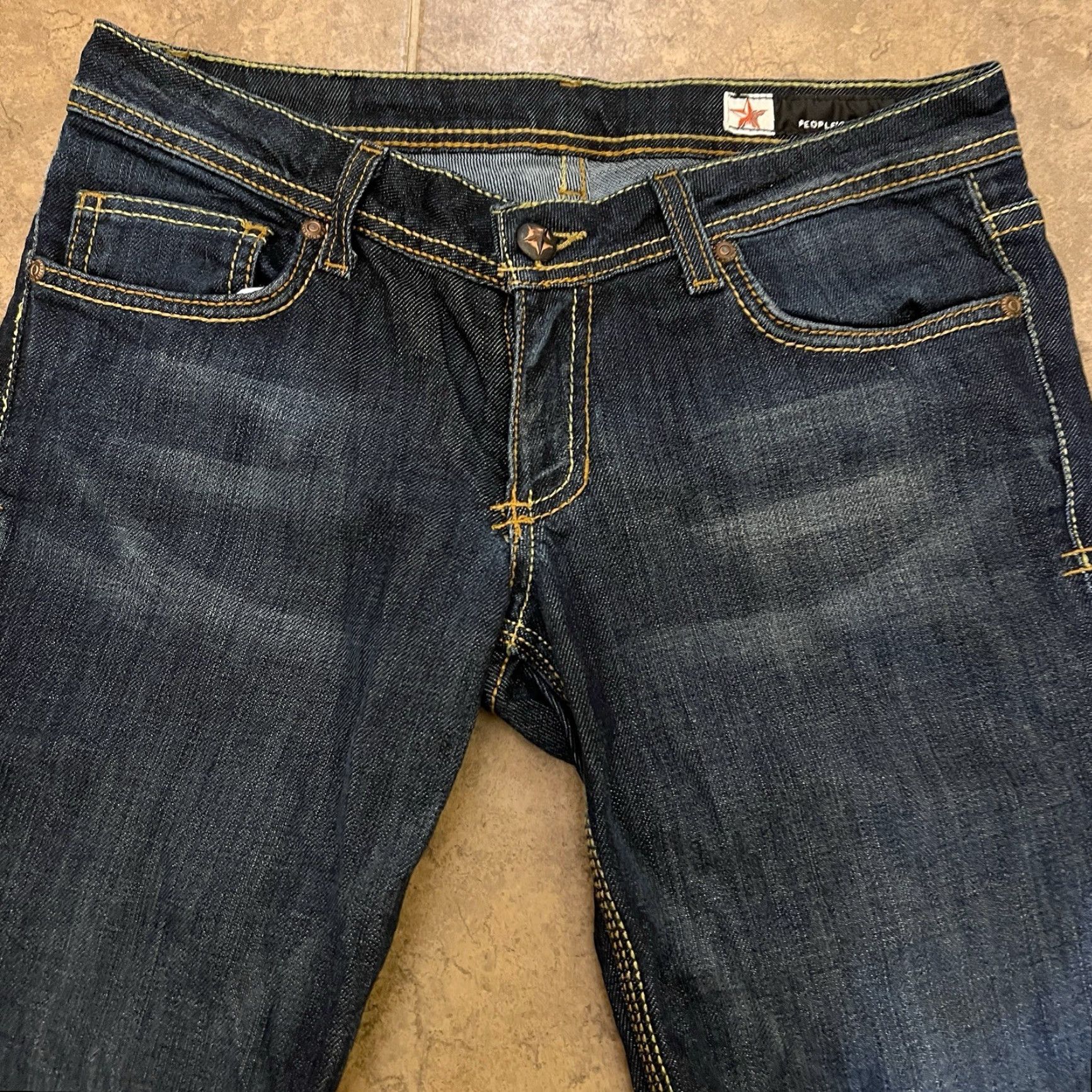 Vintage PEOPLE'S LIBERATION Jeans Bootcut Womens Size 26 Star Pockets Denim Blue 5-Pocket Design Distressed Bootcut Stars Modern Jeans Women’s Size 26" / US 2 / IT 38 - 3 Thumbnail