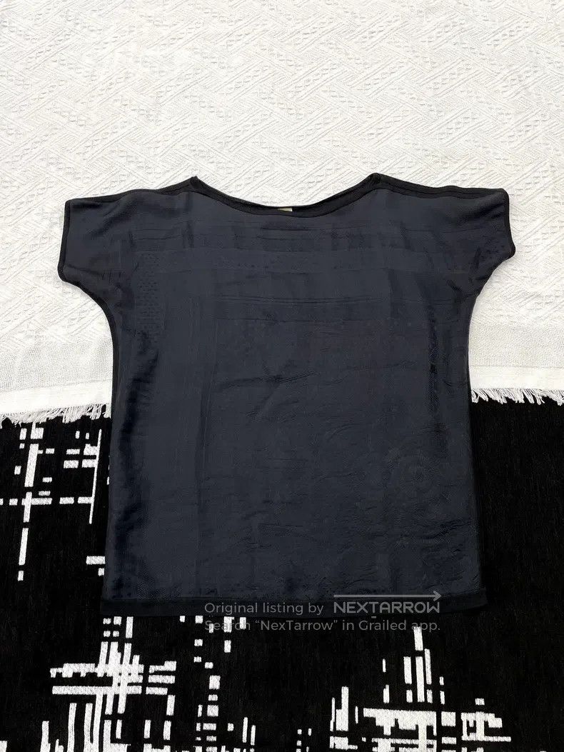 Hermes Hermes Black Silk Dark Pattern Printed Short Sleeve Top Size XS / US 0-2 / IT 36-38 - 1 Thumbnail